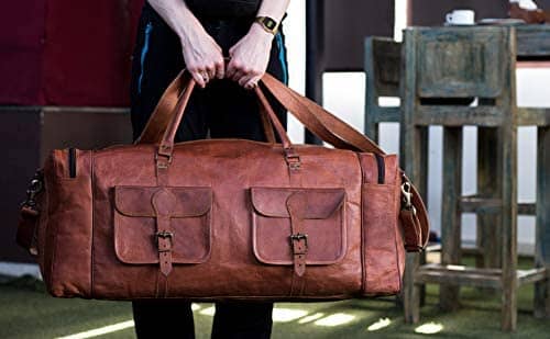 Oversized Men's Leather Weekender Duffle Bag Classy Leather Bags Bags