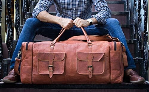 Oversized Men's Leather Weekender Duffle Bag Classy Leather Bags Bags