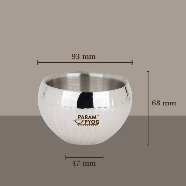 Param Upyog SS Double Wall Dry Fruit Bowl (Set Of 3)