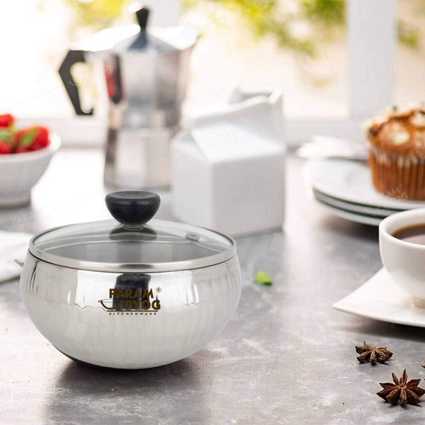 Param Upyog SS Double Wall Serving Bowl with Lid