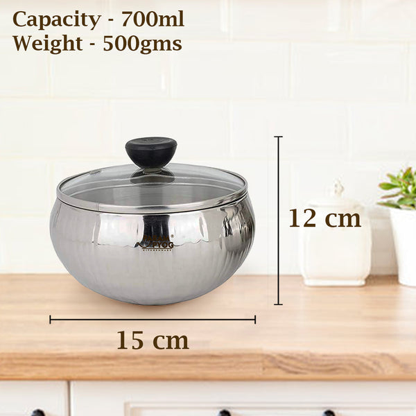 Param Upyog SS Double Wall Serving Bowl with Lid