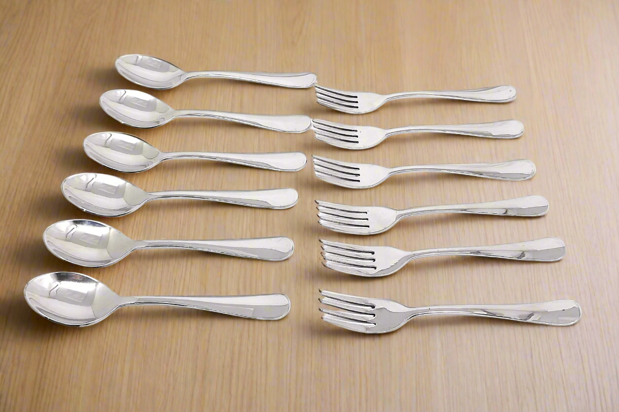 Cutlery Set of 12 Stainless Steel Cutlery - 6 & Forks - 6