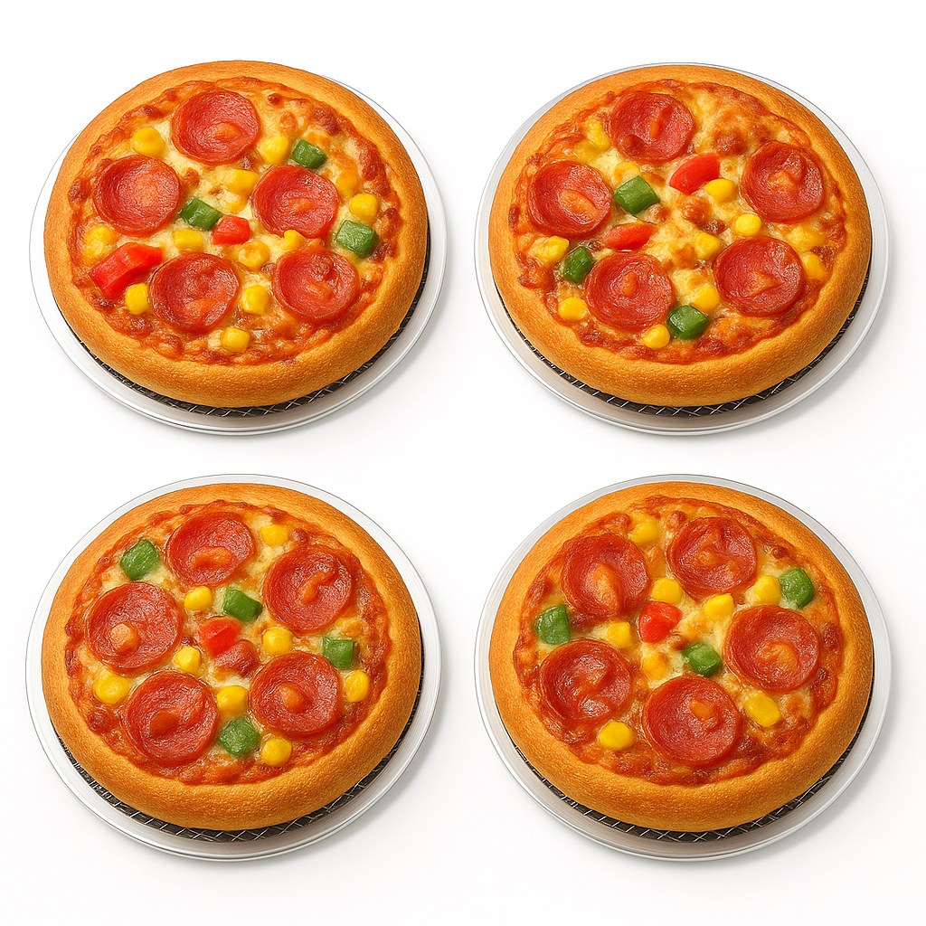 four Pizza's with Pizza screen