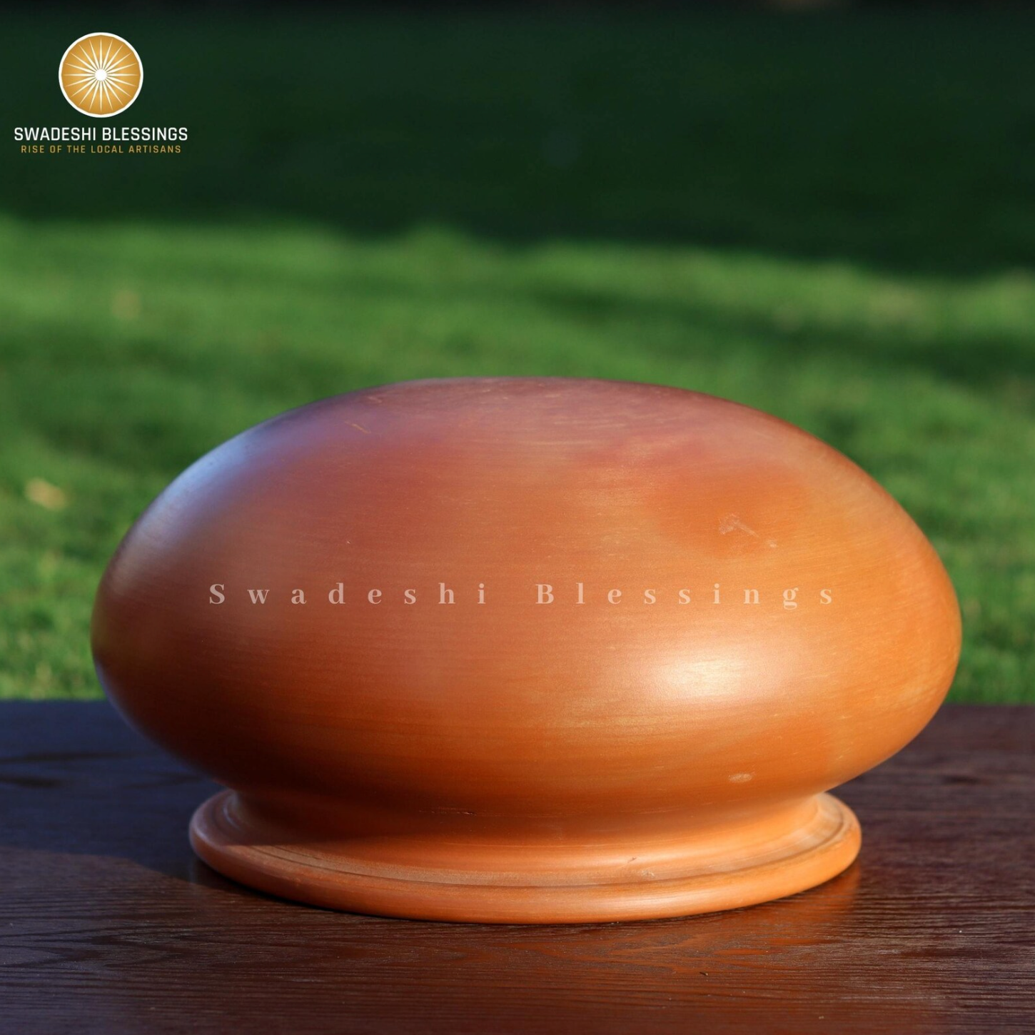 Premium Unglazed Clay Pot for Cooking | Clay Biryani Handi | Earthen Kadhai | Terracota Handi | Clay Biryani Handi for Cooking & Serving with Lid, 3.5L, 4.5L & 5.5L | Includes Free Palm Leaf Stand and Ash for Cleaning Swadeshi Blessings