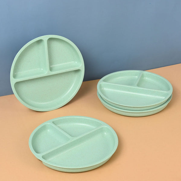 Earth-Friendly Round 3 Partition Plates for Kids | Set of 4
