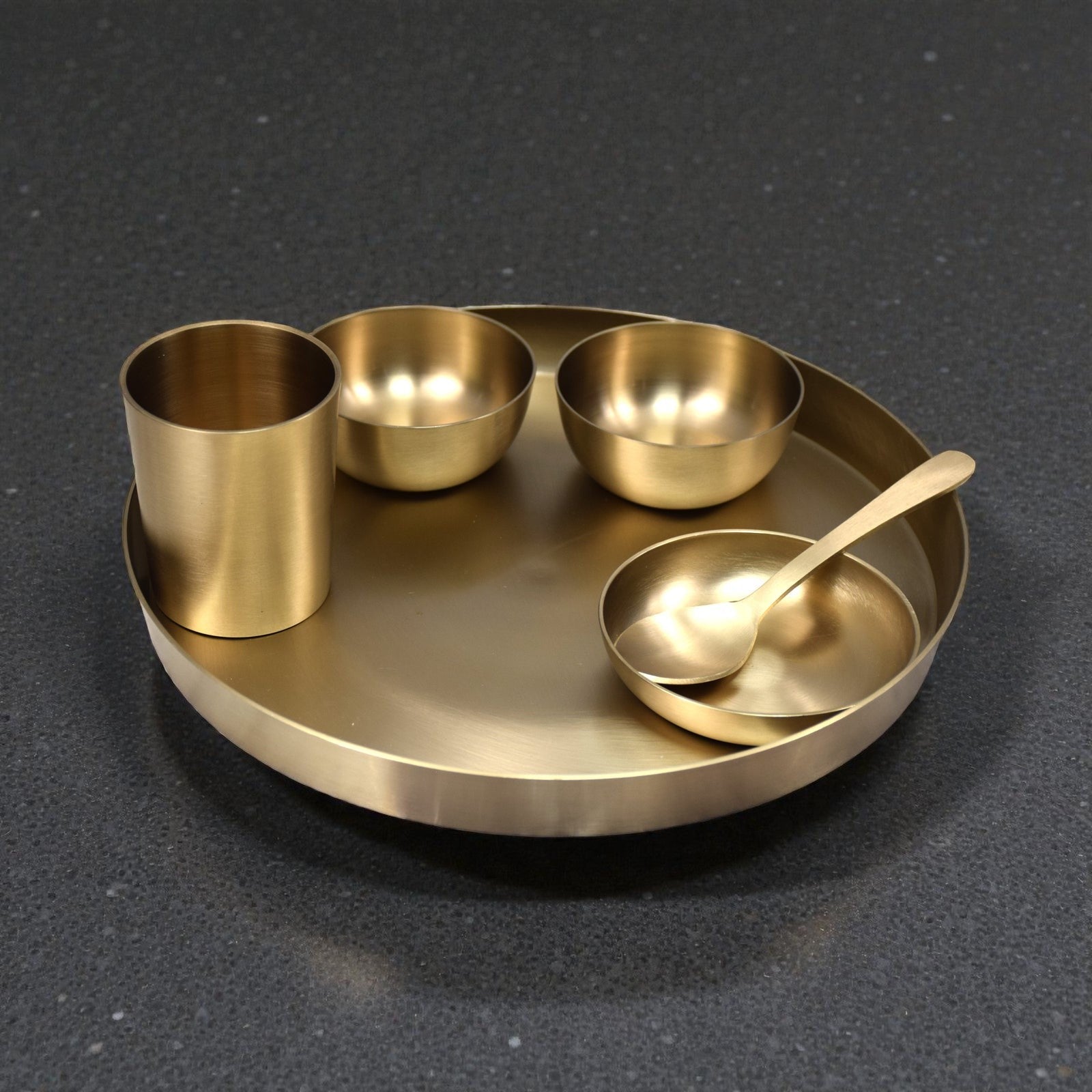 Matt 10.5 Inch Bronze Pure Thaali Set , 5 Items