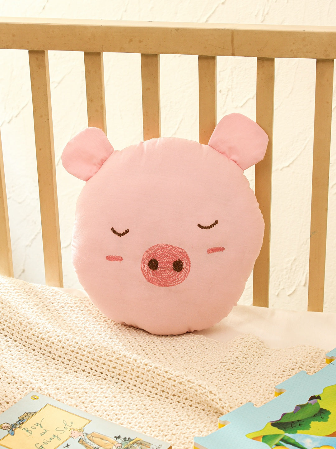 Shaped Cushion Cover - Happy Piglet
