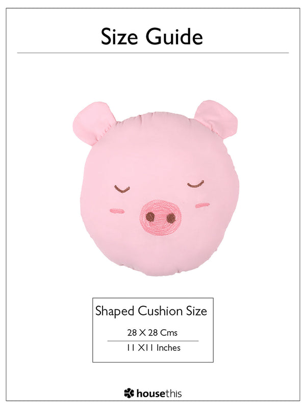 Shaped Cushion Cover - Happy Piglet