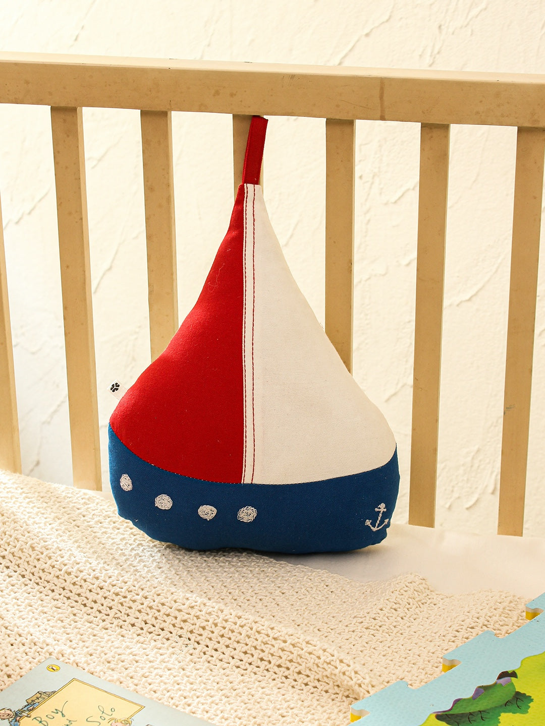 Shaped Cushion Cover - Happy Sailor Boat