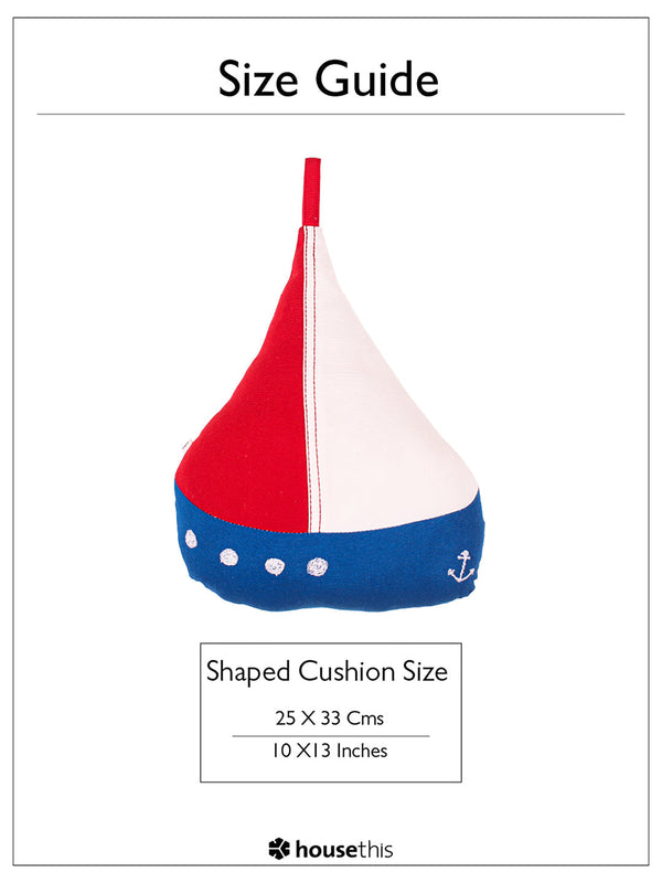 Shaped Cushion Cover - Happy Sailor Boat