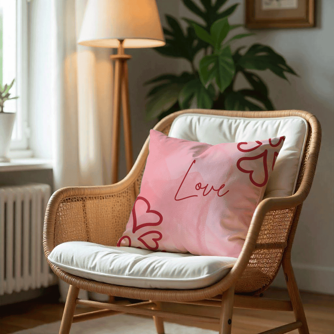 Abstract Love Cushion Cover for Valentine - Set of 5