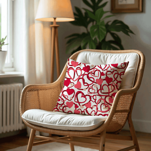 Heart Doodle Cushion Cover for Valentine - Set of 5