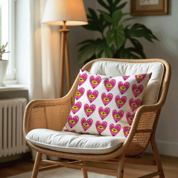 Eye of Love Cushion Cover for Valentine - Velvet - 16x16in