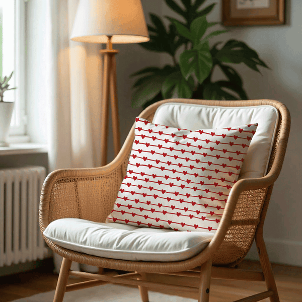 Lined Hearts Cushion Cover for Valentine - Set of 5