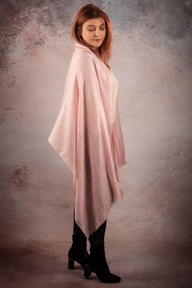 Sal pashmina roz pastel uni