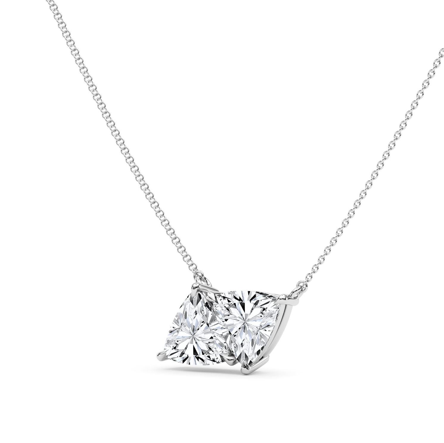 Twin Trillian Shaped Pendant With Chain