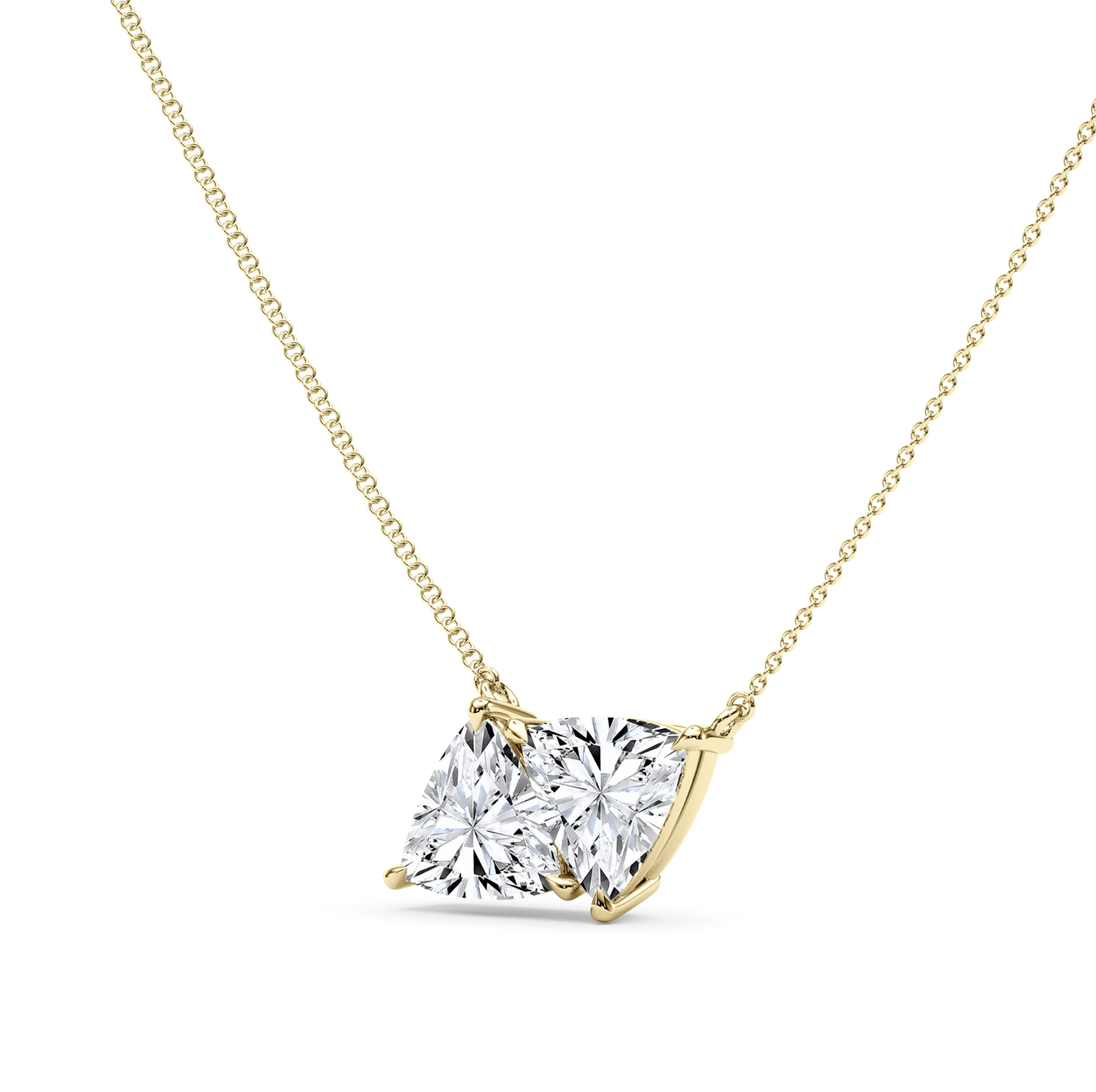 Twin Trillian Shaped Pendant With Chain