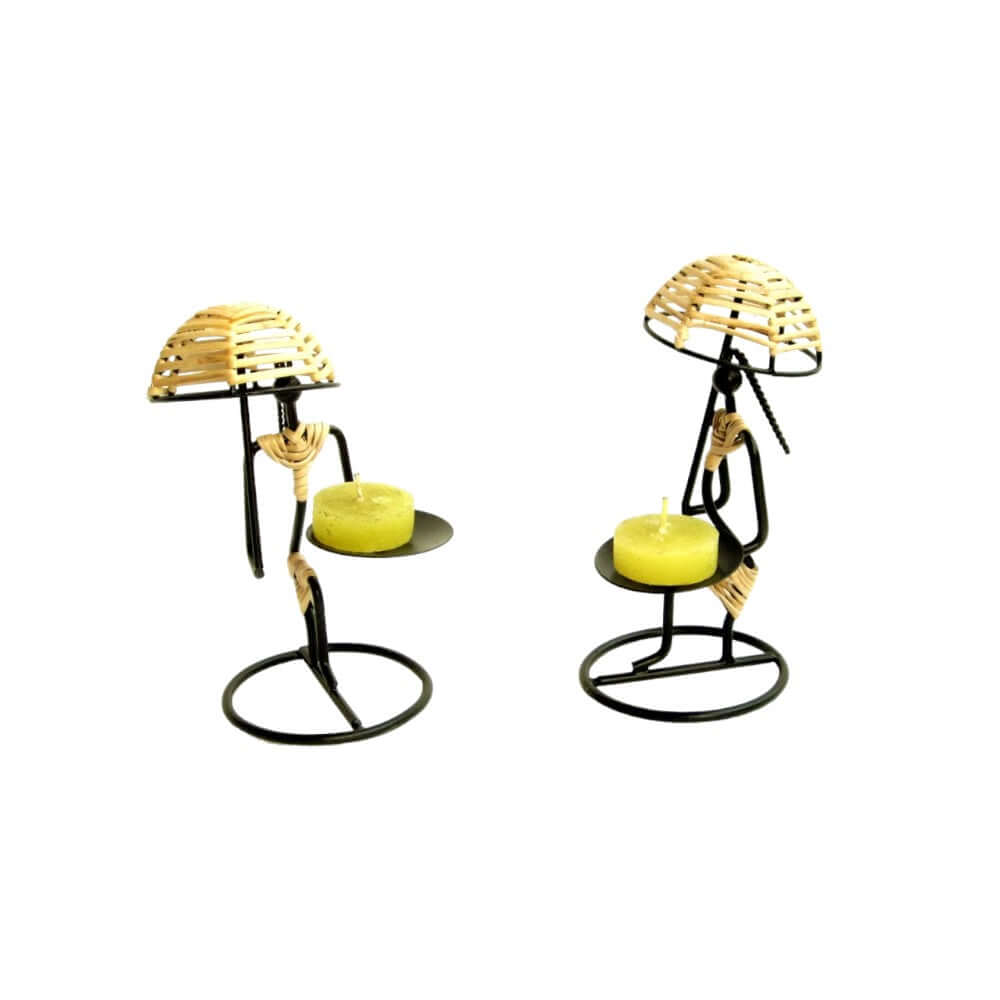 Umbrella Lady Tealight Holders (Set of 2)