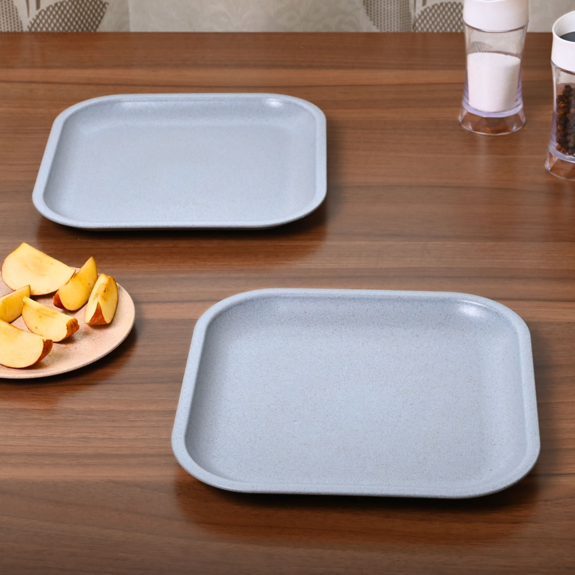 Snack Plates 8 inch set of 2 | Earth friendly Unbreakable Plates Made with Bamboo Fibers & Rice Husk Fiber