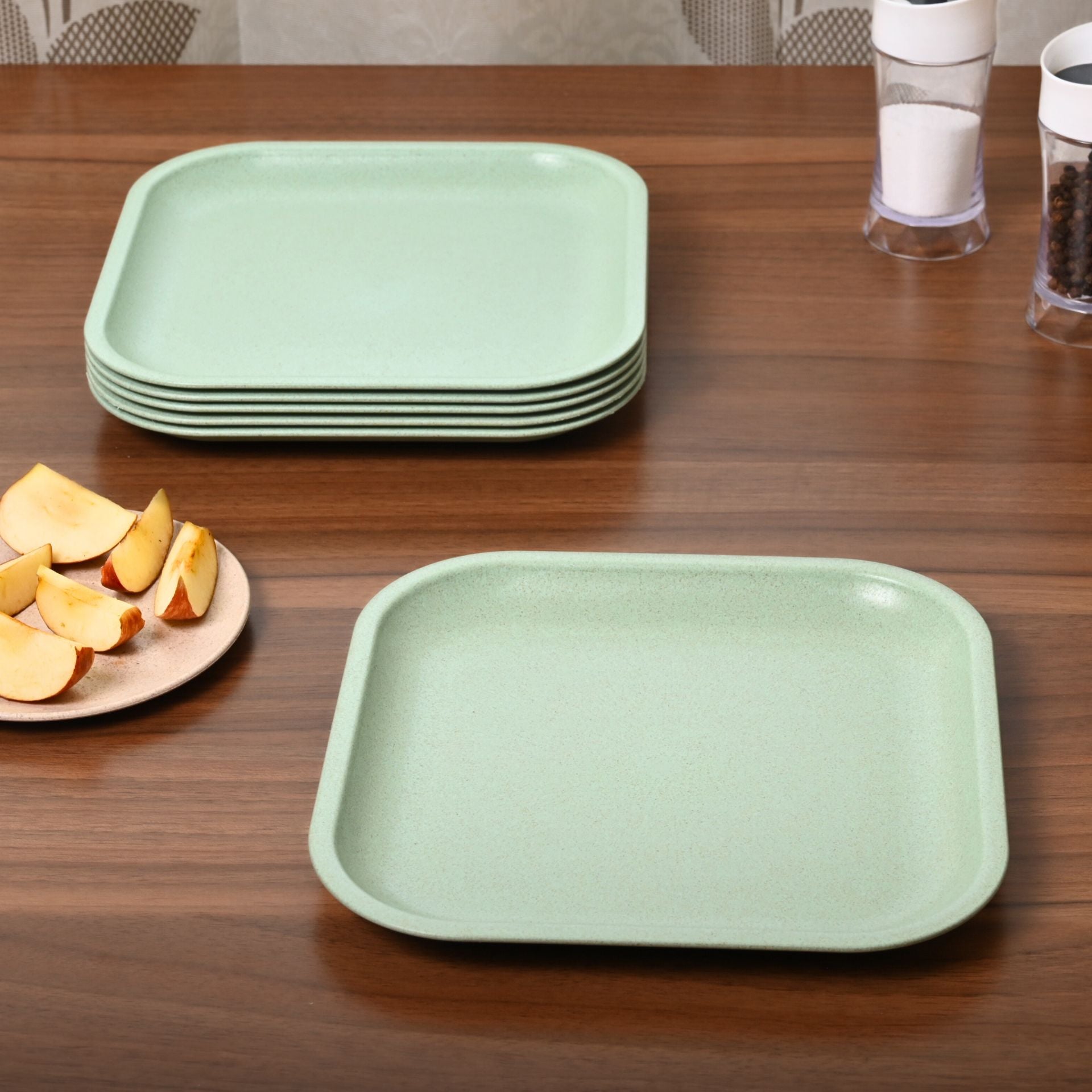 Snack Plates 8 inch set of 6 | Earth friendly Unbreakable Plates Made with Bamboo Fibers & Rice Husk Fiber