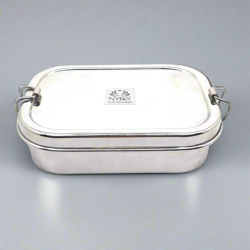 stainless steel lunch box Stainless Steel Lunch Box with locking clips
nyra stainless steel lunch box
