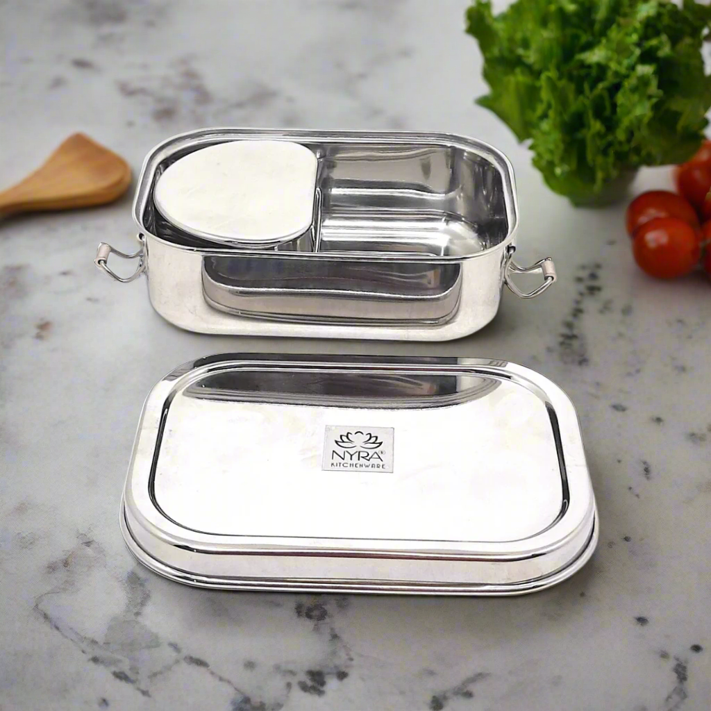 stainless steel lunch box Stainless Steel Lunch Box with locking clips
nyra stainless steel lunch box