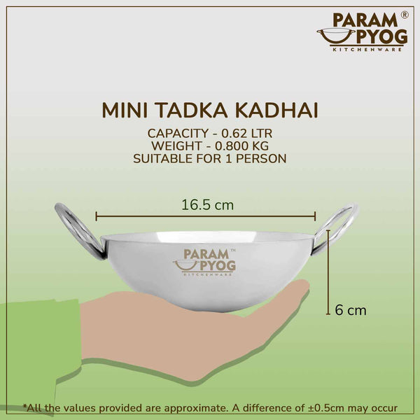 Param Upyog Stainless Steel Deep Kadhai - Mini Size