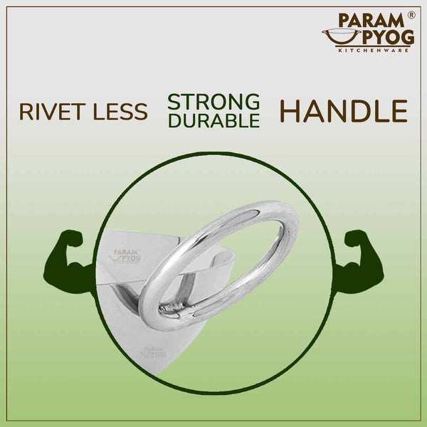 Param Upyog Stainless Steel Deep Kadhai 1.25 Litres - 9'