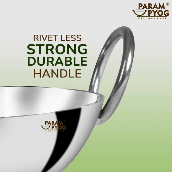 Stainless Steel Induction Deep Kadhai 1.25 Litres - 9'