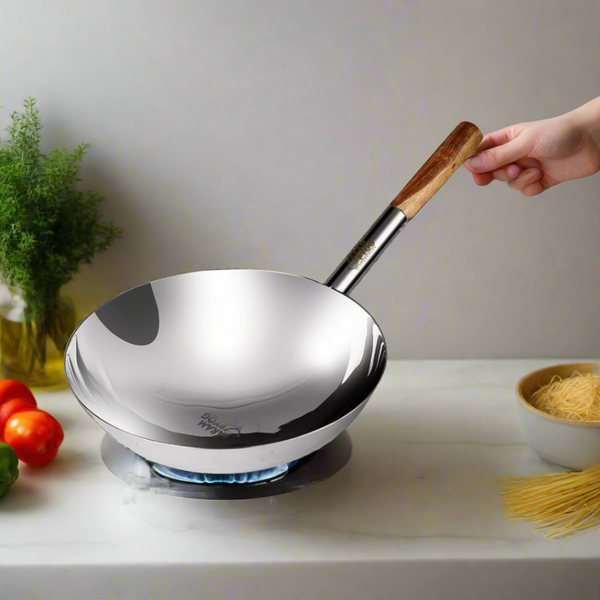 Param Upyog Stainless Steel Chinese Wok/Kadhai 11'
