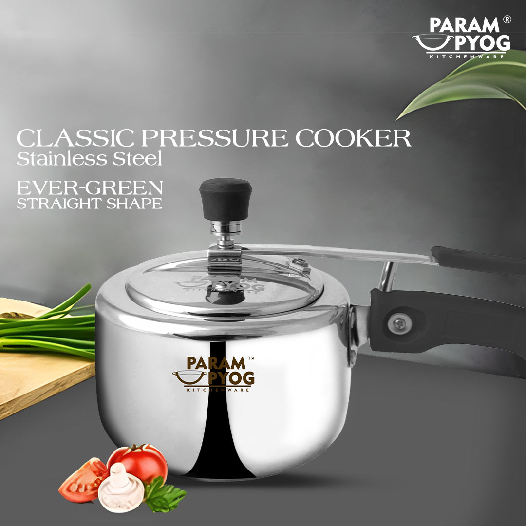 Param Upyog Classic Stainless Steel Induction Pressure Cooker(6.5 liter)