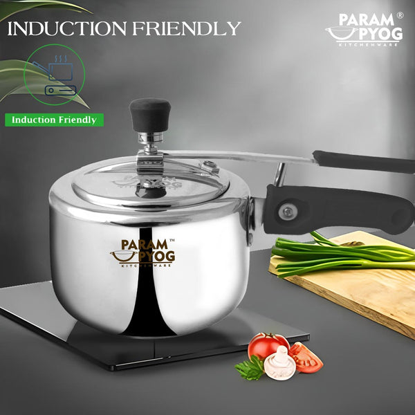 Param Upyog Classic Stainless Steel Induction Pressure Cooker (3 liter)