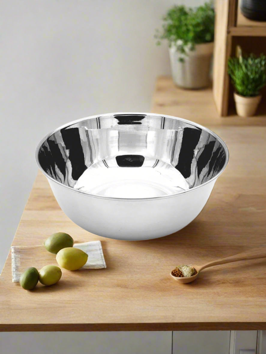 Stainless Steel Round Mixing & Serving Bowl