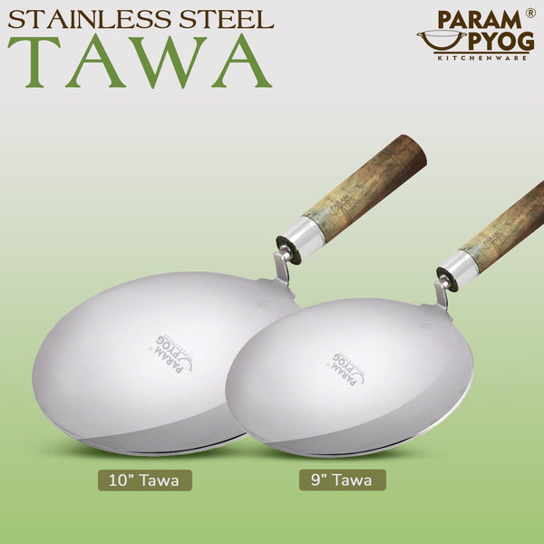 Param Upyog Stainless Steel Heavy Tawa 9' - 5mm Thick