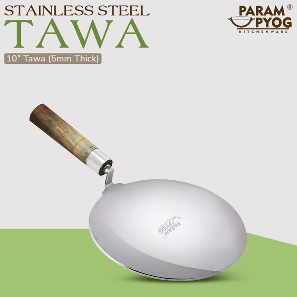 Param Upyog Stainless Steel Heavy Tawa 10' - 5mm Thick