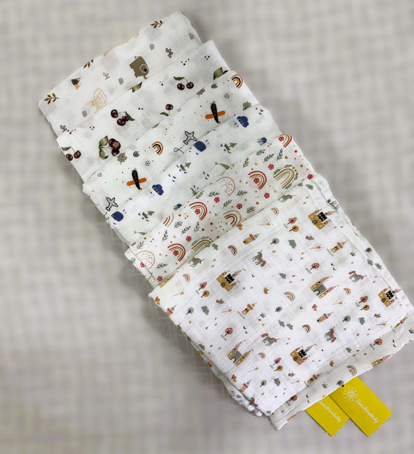 Baby Bath Towels in 2 layered Muslin Cotton (50*90 cms)