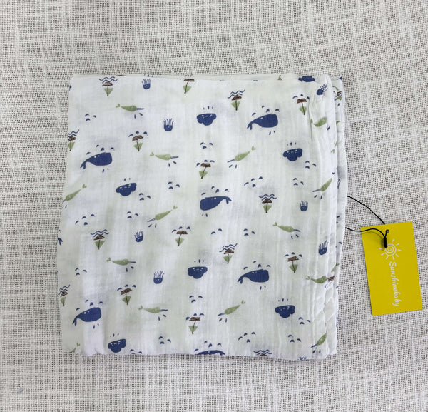 Muslin Cotton Baby Swaddles in 2 layered( 110*110 cms)