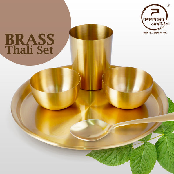 Paramparagat Upyogita Swarna Devyani 11' Brass Single Thali Set
