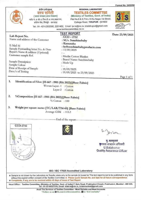 Muslin Cotton Baby Blankets in 6 layered & 8 layered thickness