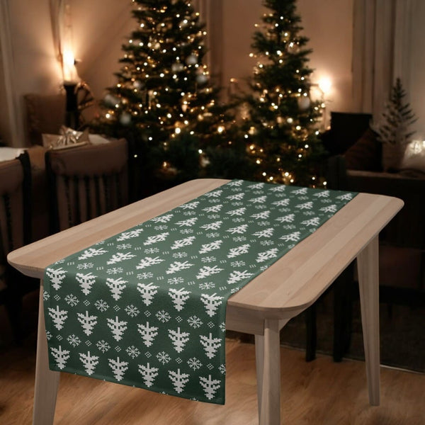 Evergreen Charm Christmas Table Runner