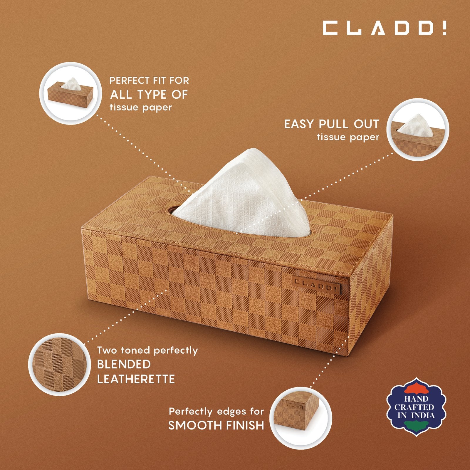 Luury Leather Tissue Box- Buy 1 Get 1