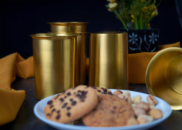 Paramparagat Upyogita Swarna Maharani Pure Brass Glass Set