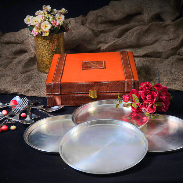 Paramparagat Upyogita Rajsi Snacks Plate Set With Cutlery (18pcs.)