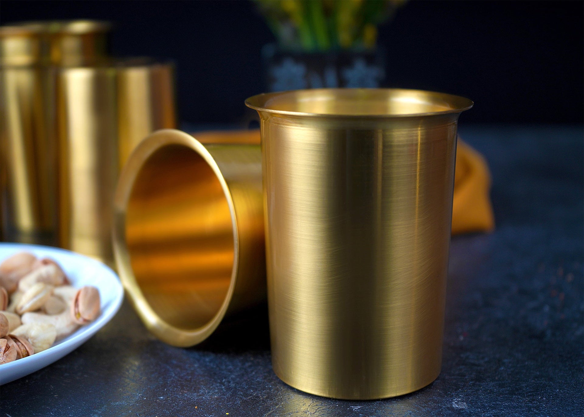 Paramparagat Upyogita Swarna Maharani Pure Brass Glass Set