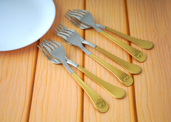 Paramparagat Upyogita Devam Brass Forks with Tin Coating (Kalai)