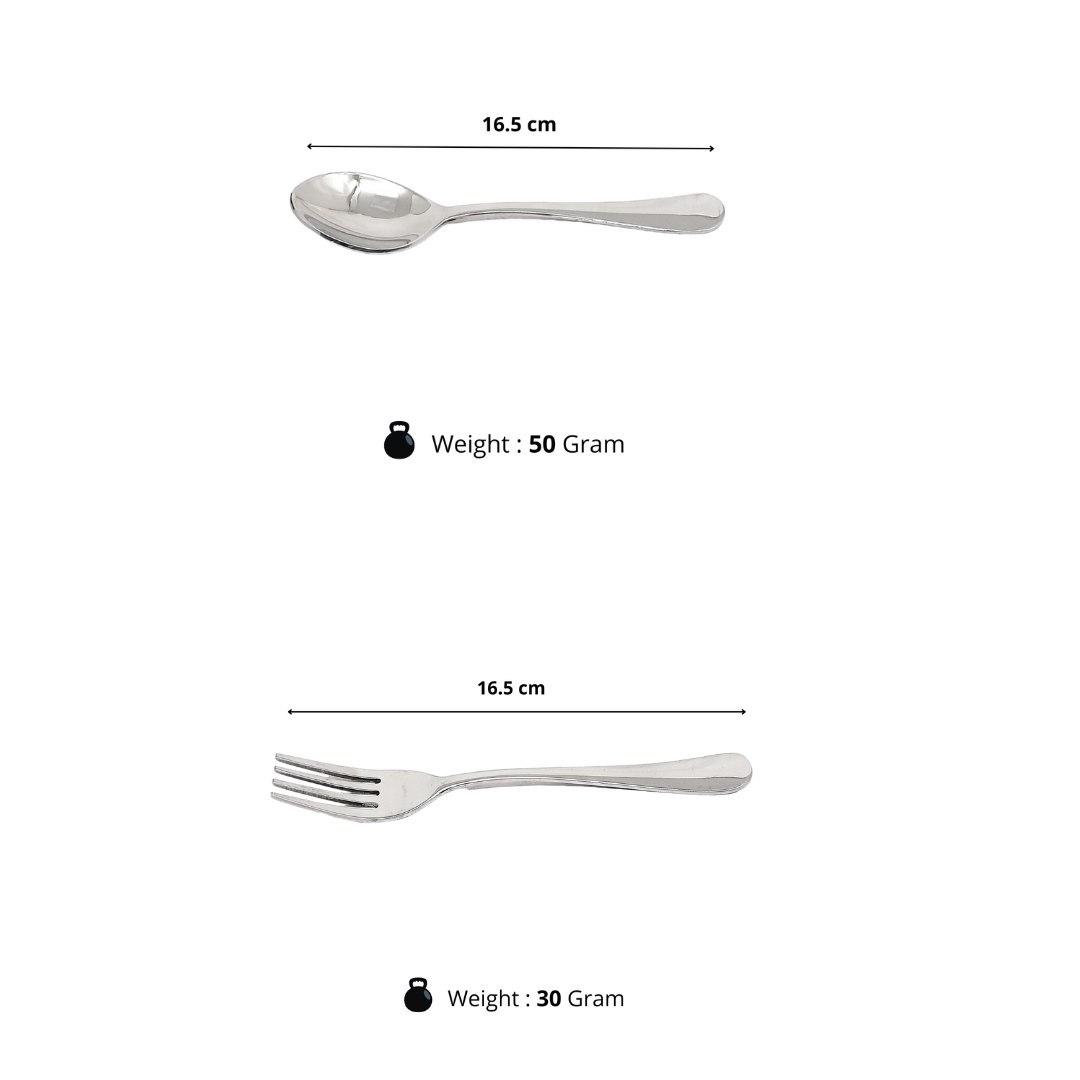 Dimensions of Cutlery Set of 12 Stainless Steel Cutlery - 6 & Forks - 6v