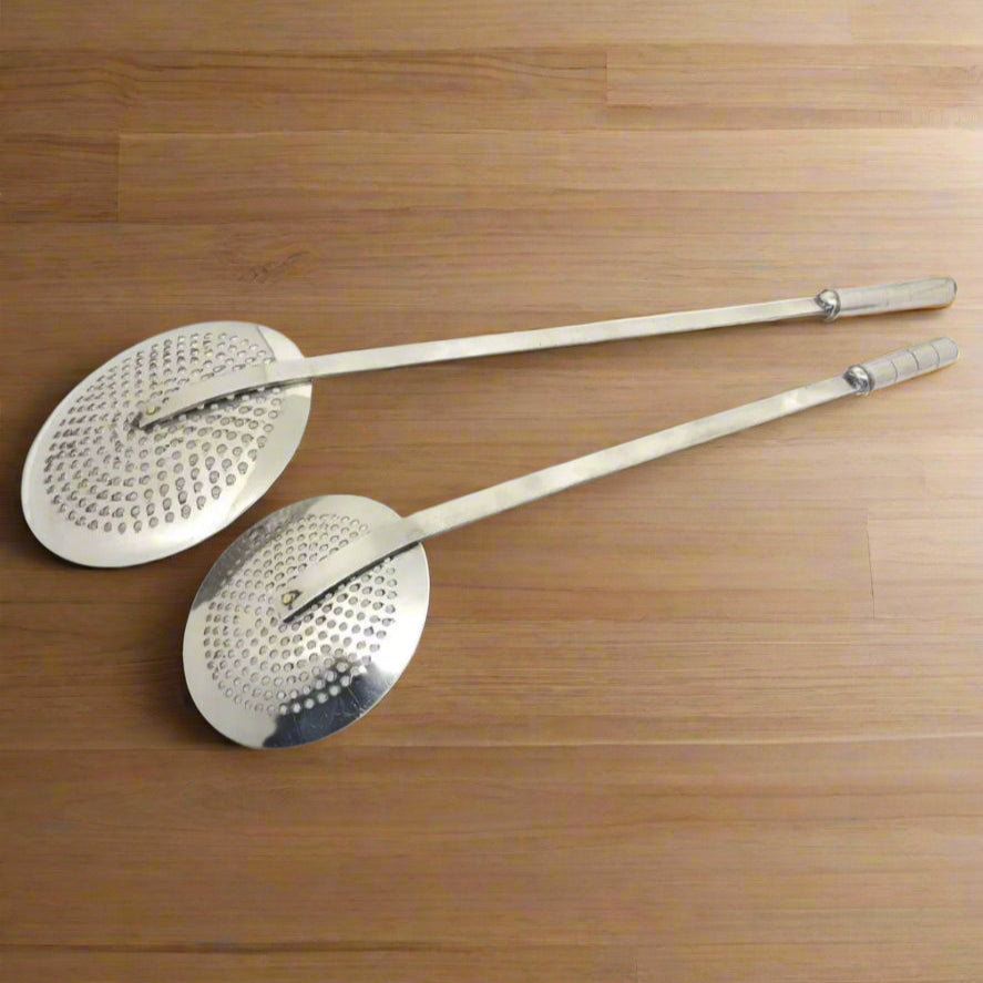 two Stainless Steel Jhara/Deep-Frying Skimmer