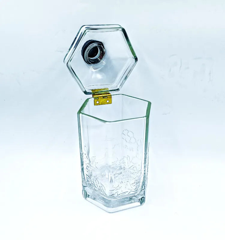 Upcycled Roku Glass Bottle Canister: Eco-Friendly Serving & Decor