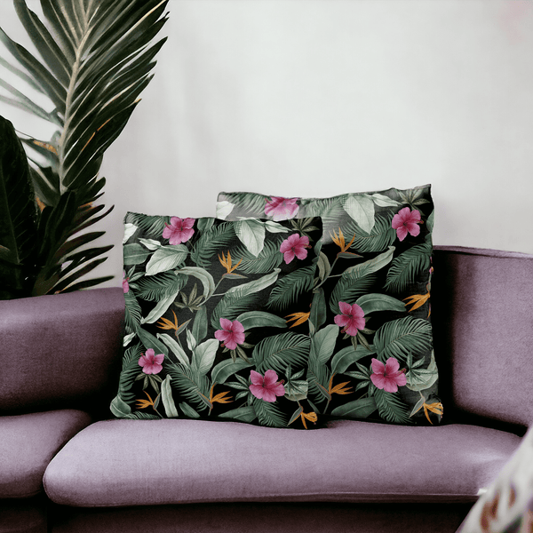 Velvet Tropicana Cushion Cover