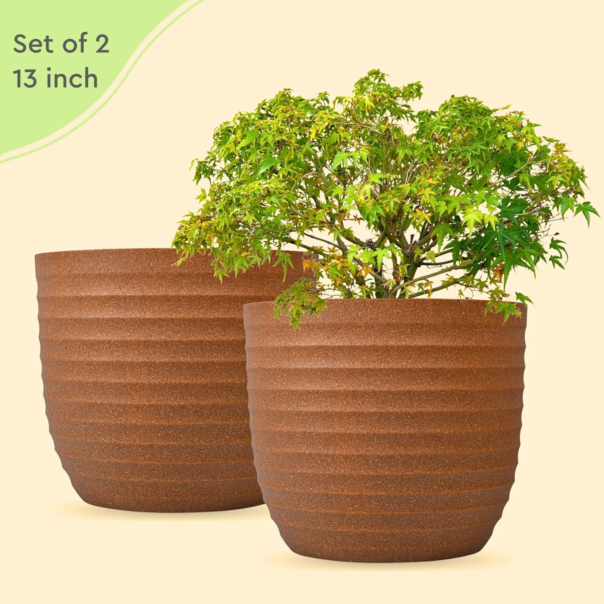 Earth-Friendly Planters Verona 13 Inch set of 2 | Wheeled Planters